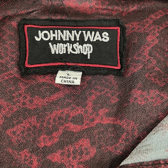 Johnny Was Workshop Metallic Threading Floral Long Sleeve Shirt Top **Size L** - Picture 4 of 4